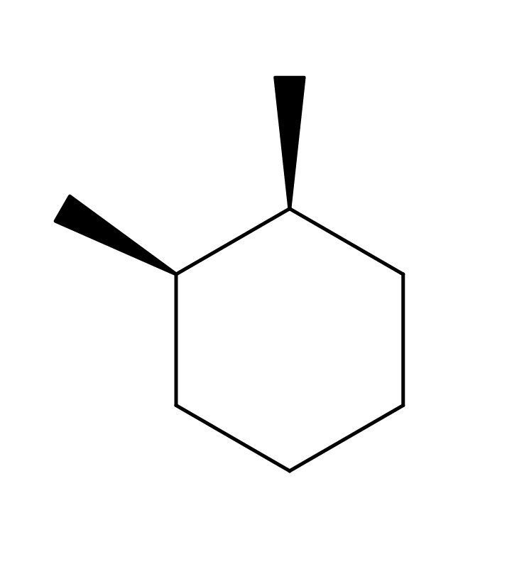 cis-1,2-dimethylcyclohexane without hydrogen atoms